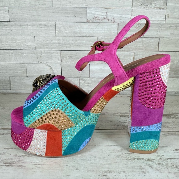 Kurt Geiger London SZ 37 Kensington Glitz Wavy Rhinestone
Platform Sandals New - Picture 9 of 12